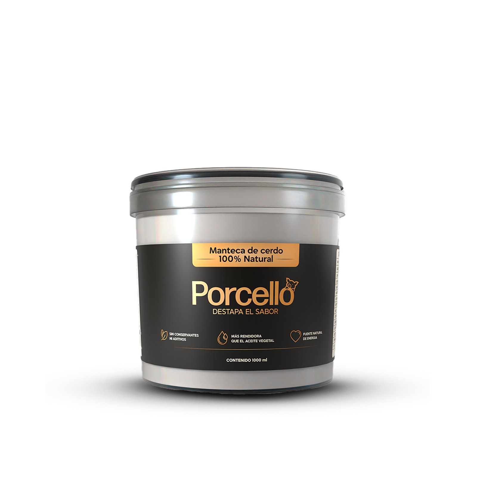 Manteca de cerdo PORCELLO · Manteca de cerdo 1 L — Plástico