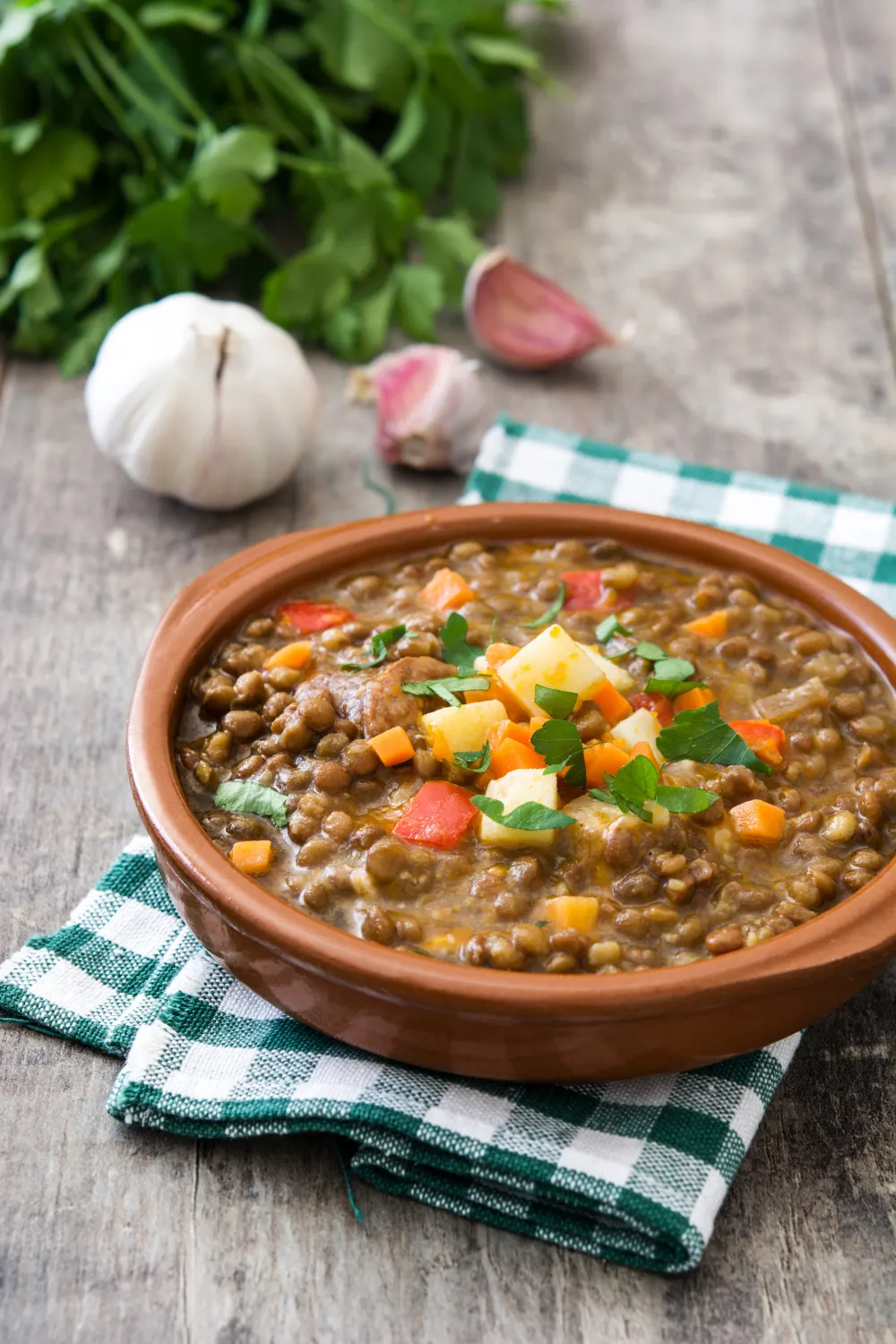 Lentejas guisadas con manteca de cerdo PORCELLO
