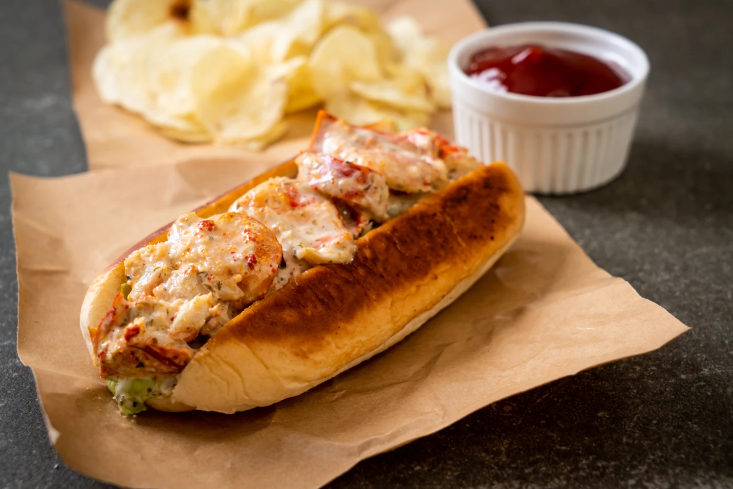 Perro caliente con pollo en manteca de cerdo PORCELLO