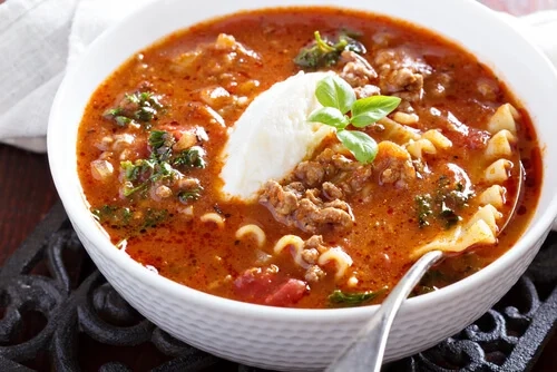 Sopa de lasaña con manteca de cerdo PORCELLO